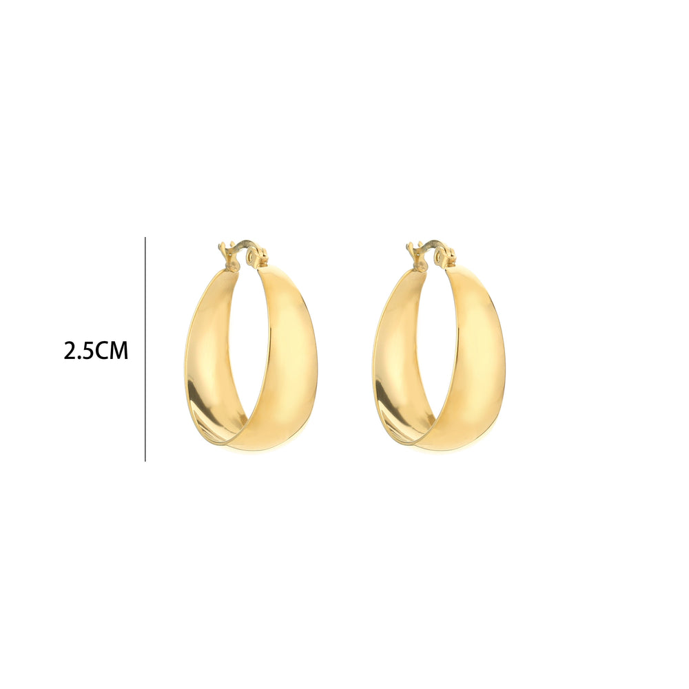 Aiko | Women's 25mm Flat Hoop Earrings