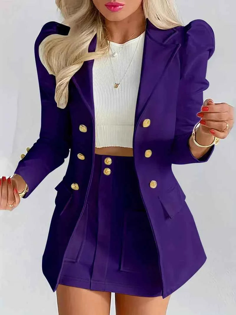 Women's Blazer Set - Stylish and Chic Purple