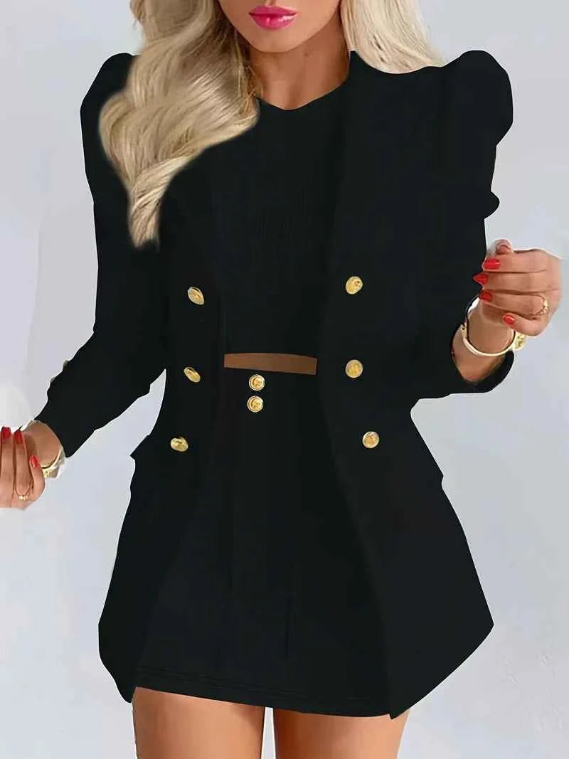 Women's Blazer Set - Stylish and Chic Black