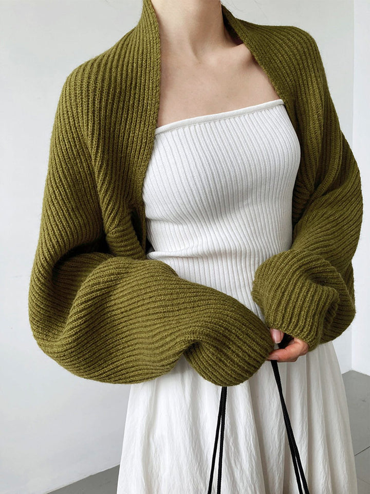 Women's Ribbed Knit Long Sleeve Cardigan Olive