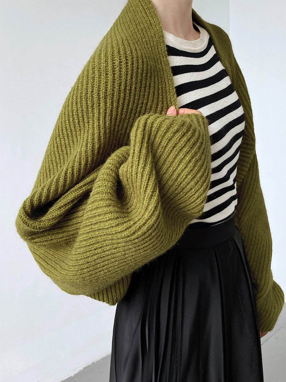 Women's Ribbed Knit Long Sleeve Cardigan