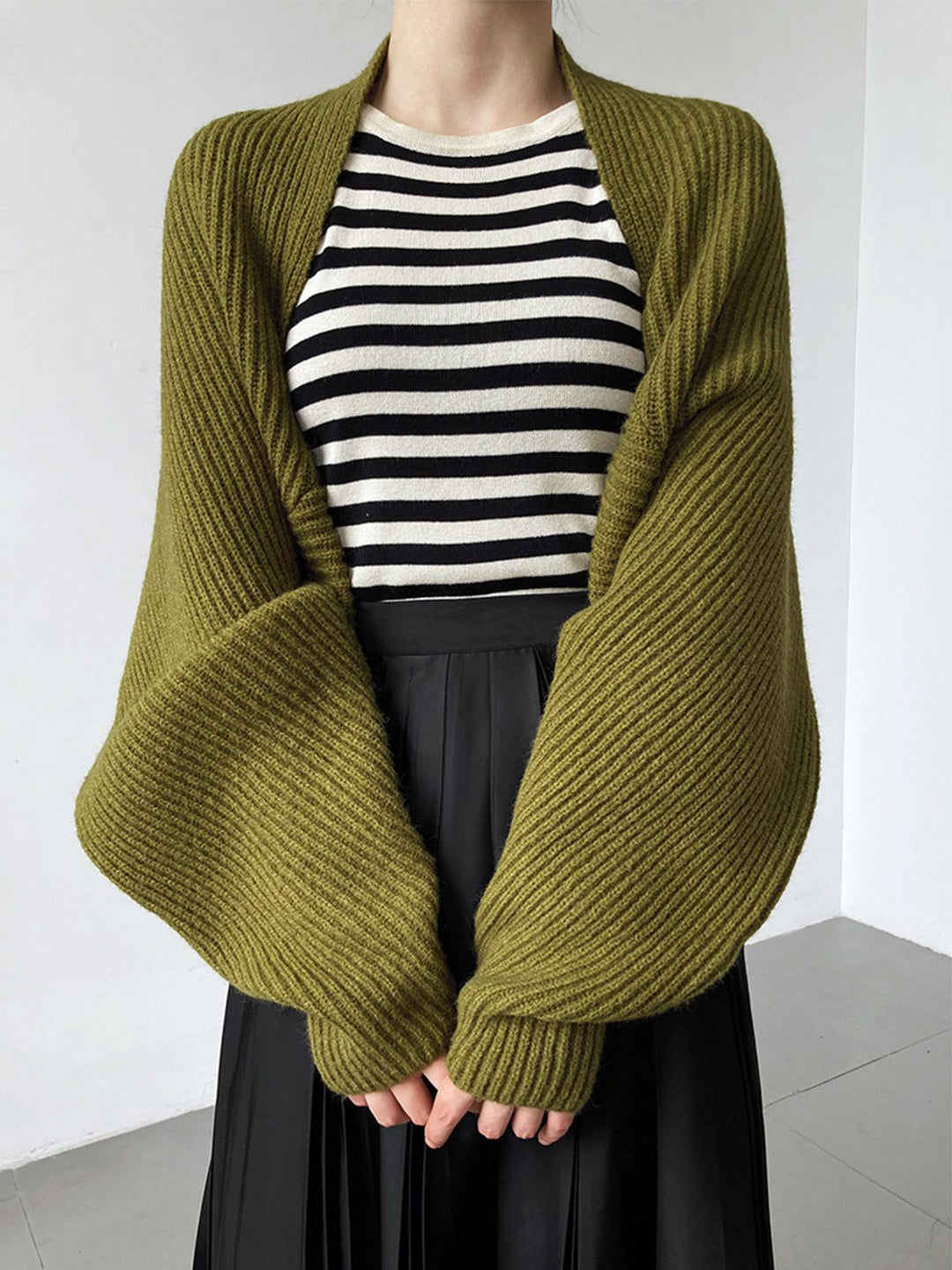 Women's Ribbed Knit Long Sleeve Cardigan