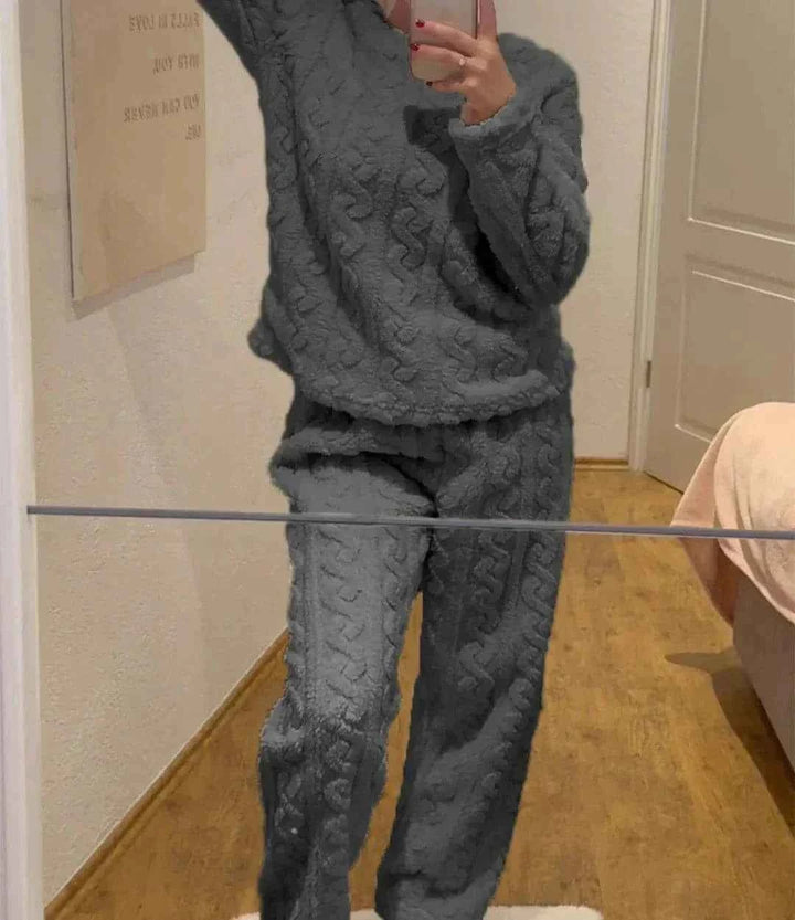 Cozy Two-Piece Women's Set Grey