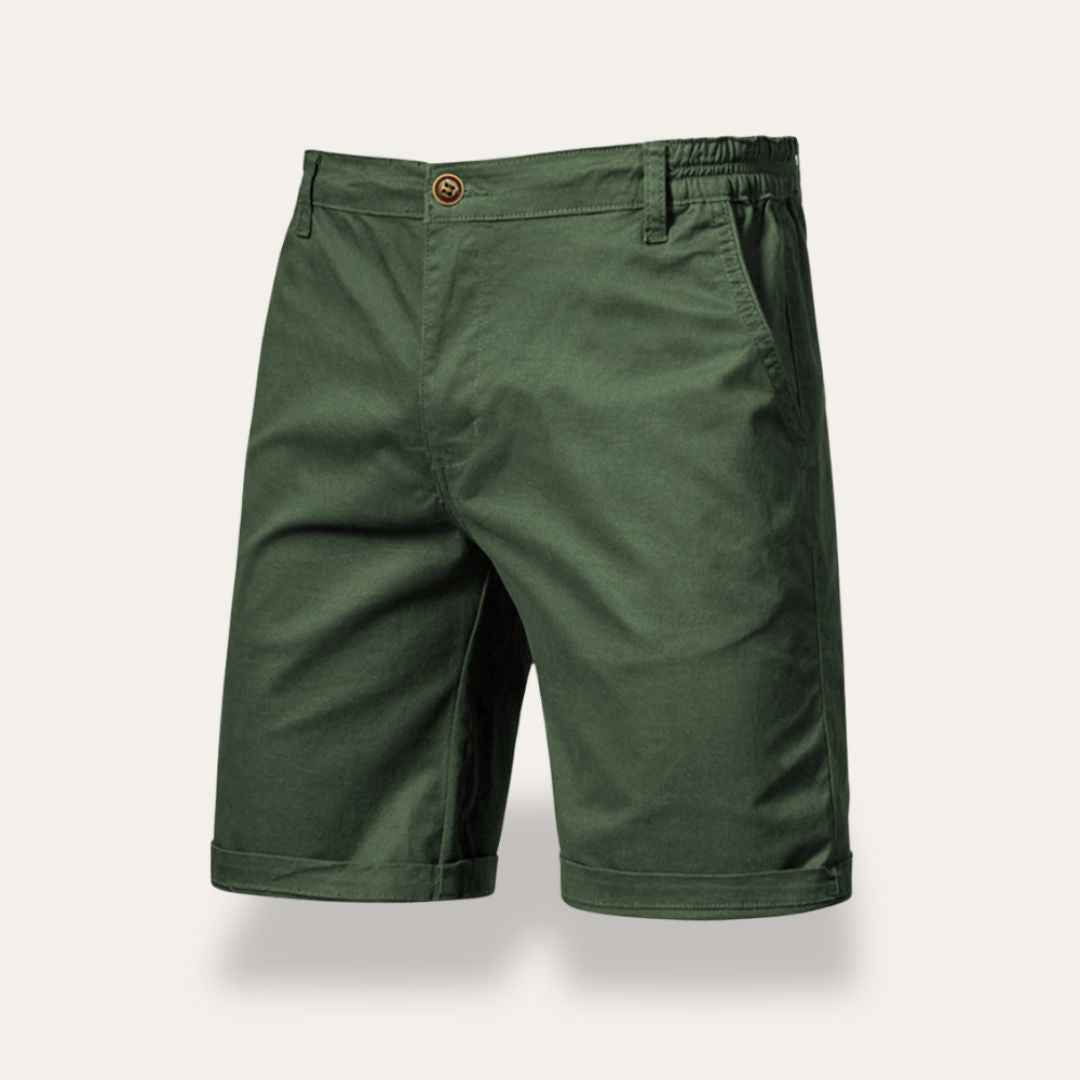 Men's Classic Fit Shorts – Breathable Mid-Length Casual Style Green