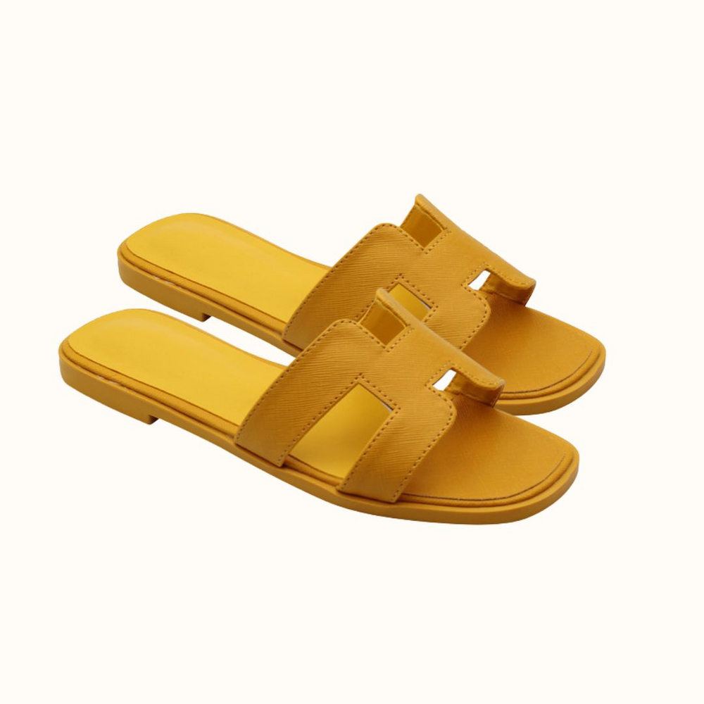 H Design Sandal – Premium Faux Leather Slip-On Sandals