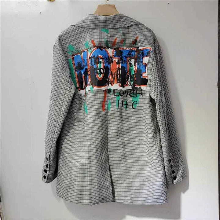Women's Edgy Text Blazer