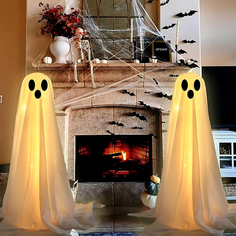 Halloween's Glowing Ghost Yard Decorations with LED Lights, 78in Tall