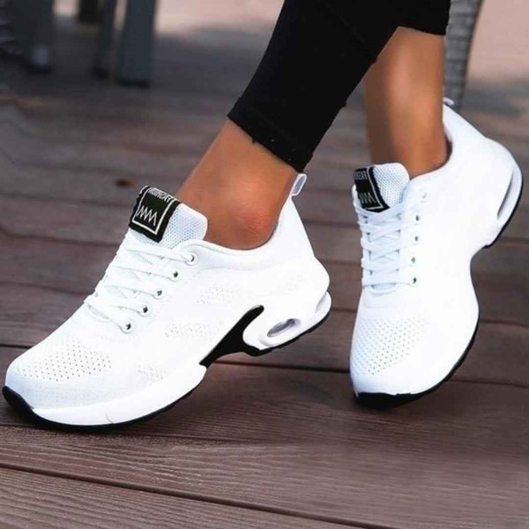 Women's Orthopedic Lace-up Fashion Sneakers | Casual Footwear White