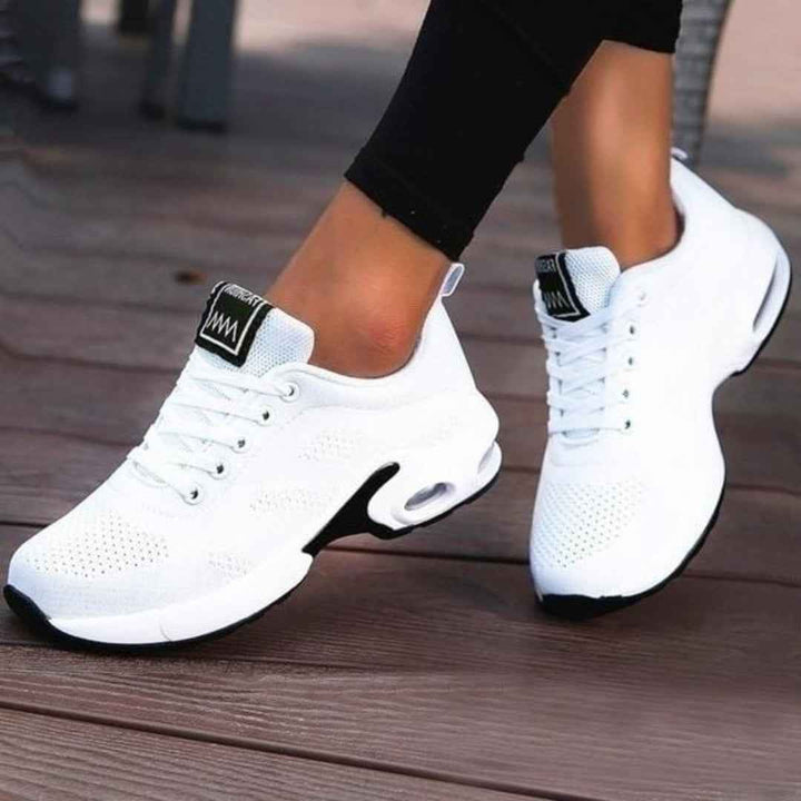 Women's Orthopedic Lace-up Fashion Sneakers | Casual Footwear White