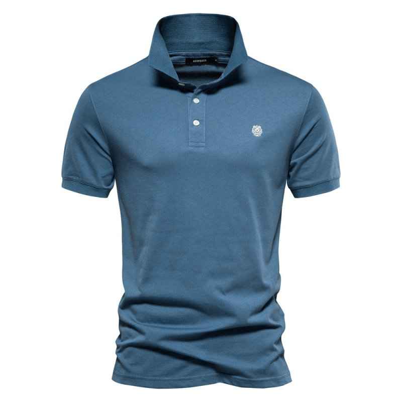 Lightweight Men's Summer Polo Shirt - Perfect for Warm Weather Blue