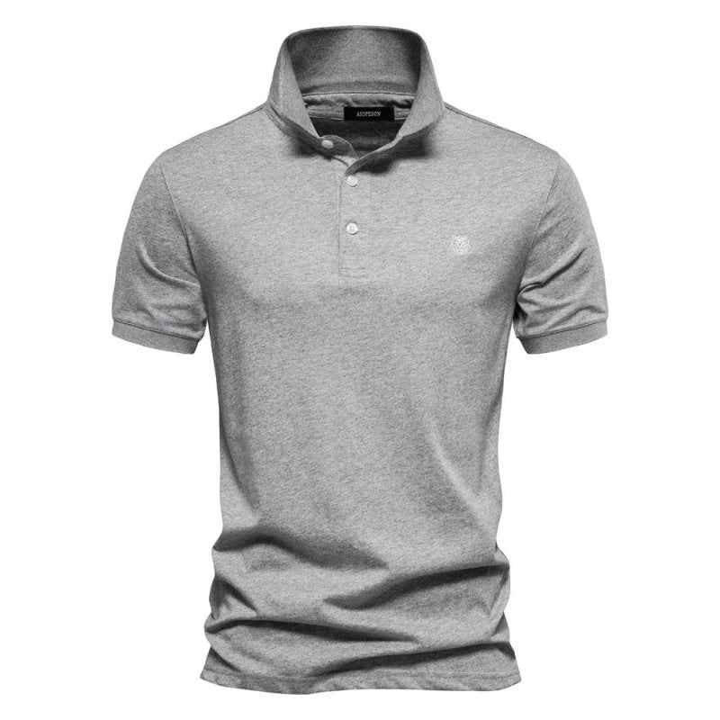 Lightweight Men's Summer Polo Shirt - Perfect for Warm Weather Light Gray