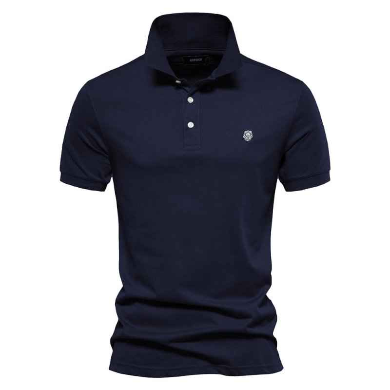 Lightweight Men's Summer Polo Shirt - Perfect for Warm Weather Navy Blue