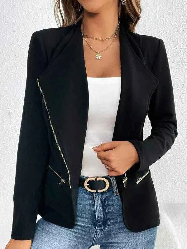 Women's Black Blazer - Stylish and Versatile Outerwear Black