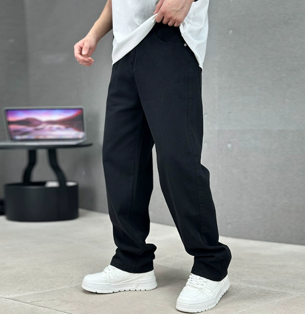Men's Stylish Straight Leg Jeans Black