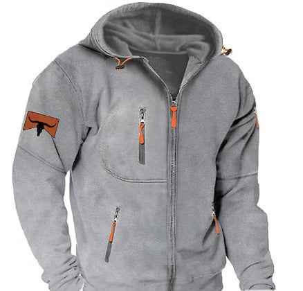 Men's Cozy Zip-Up Hoodie Light Gray