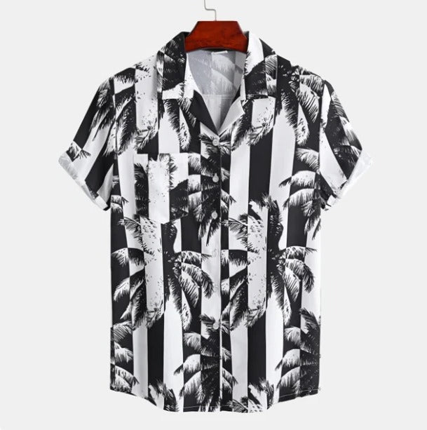 Liam | Herrskjorta med tropiskt mönster i klassisk hawaiisk stil