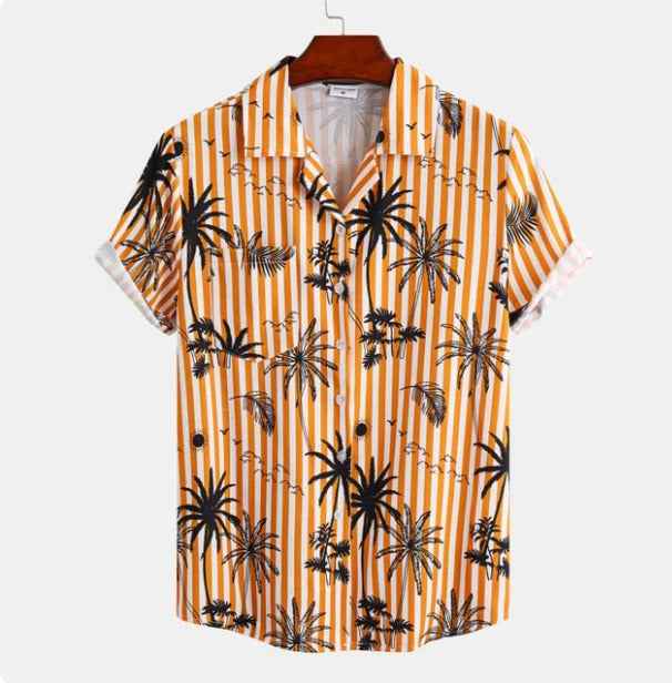 Liam | Herrskjorta med tropiskt mönster i klassisk hawaiisk stil