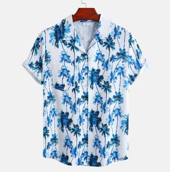 Liam | Herrskjorta med tropiskt mönster i klassisk hawaiisk stil