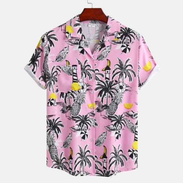Liam | Herrskjorta med tropiskt mönster i klassisk hawaiisk stil