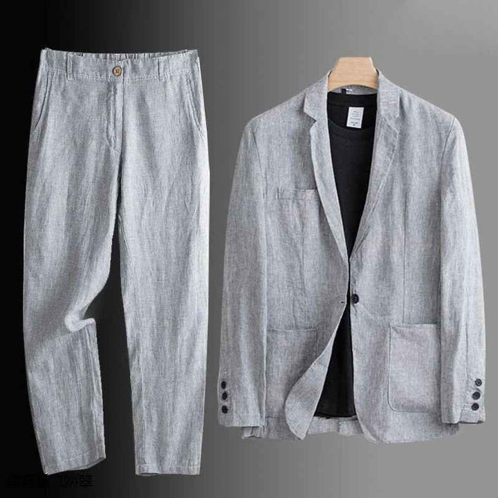 Men's Relaxed Style Blazer Set Gray