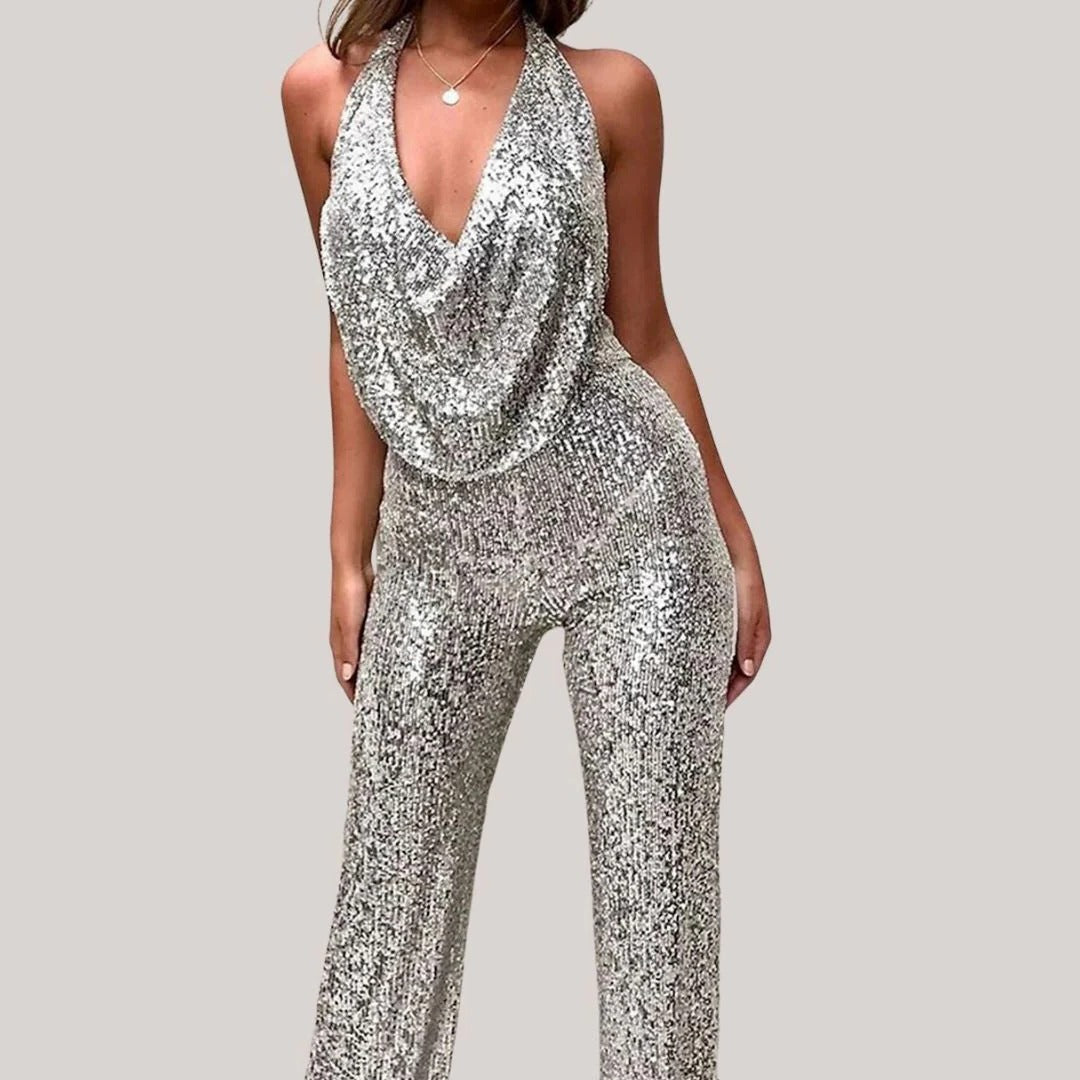 Combinaison dos nu à paillettes pour femme