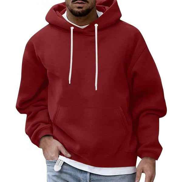 Men's Casual Hoodie Dark Red