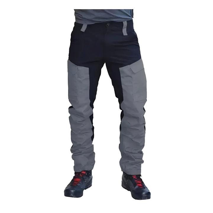 Men's Water-Resistant Cargo Work Pants with Reinforced Seams Gray