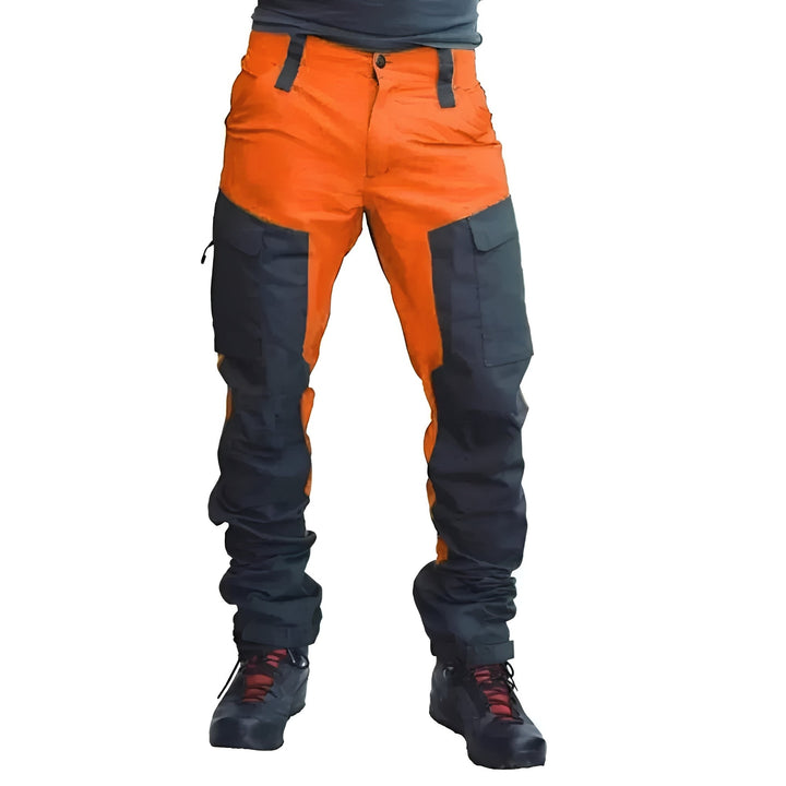 Men's Water-Resistant Cargo Work Pants with Reinforced Seams Orange