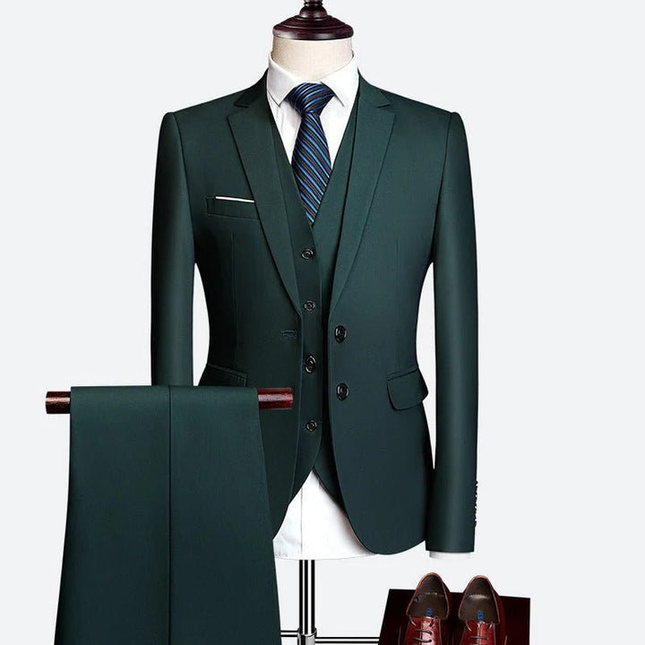 Men's 3-Piece Formal Suit Set for Special Occasions Green