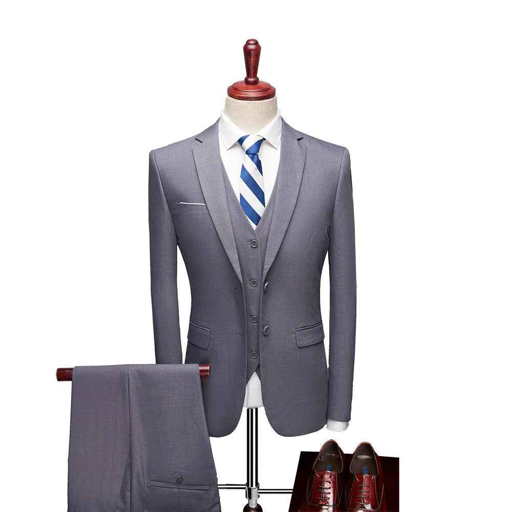 Men's 3-Piece Formal Suit Set for Special Occasions Gray