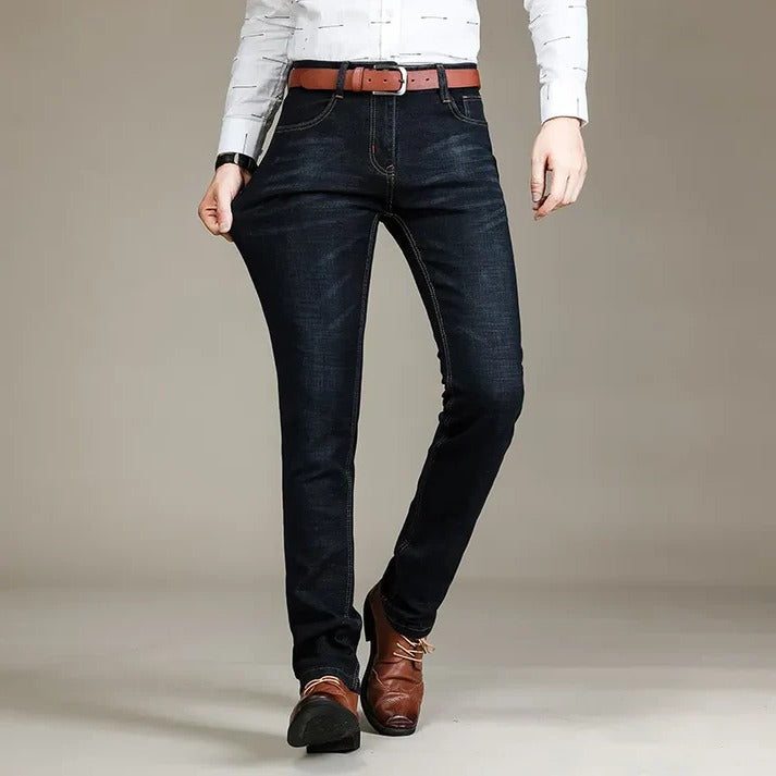 Men's Slim-Fit Stretch Denim Pants Black