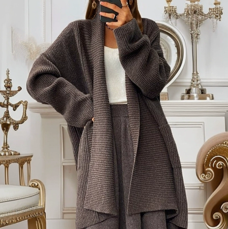 Women's Modern Comfort Cardigan Coffee