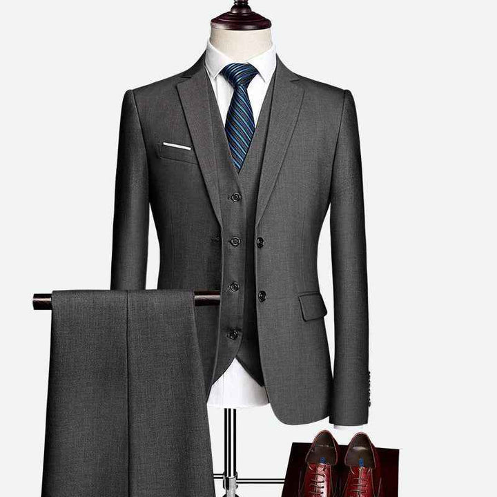 Men's 3-Piece Formal Suit Set for Special Occasions Dark Gray