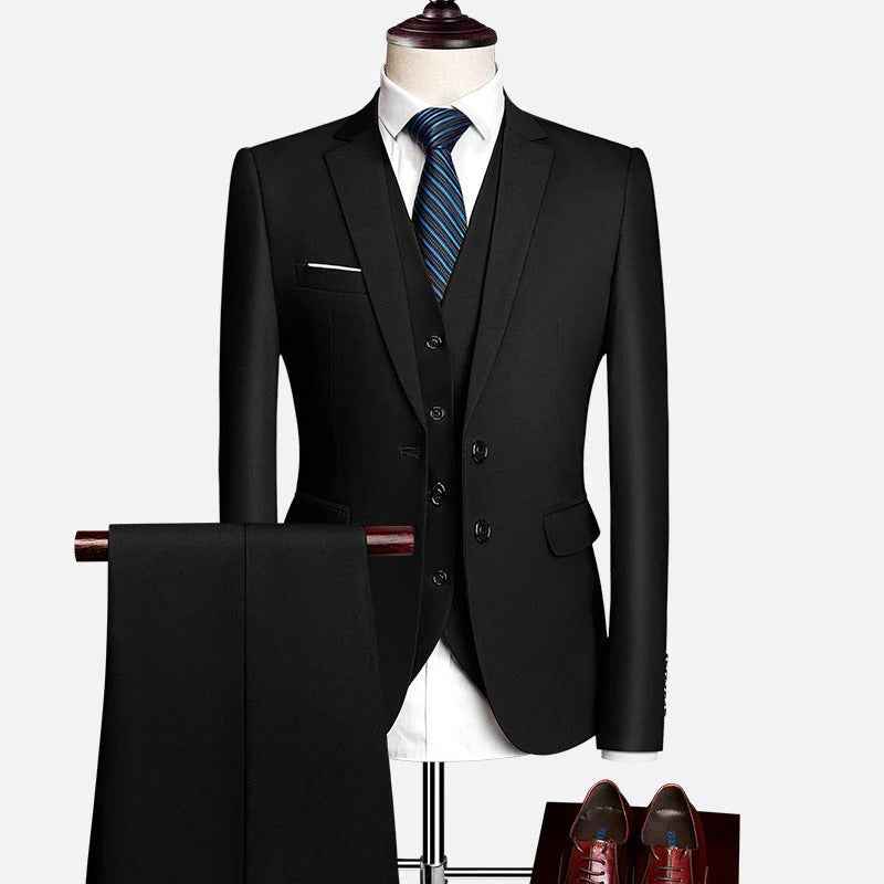 Men's 3-Piece Formal Suit Set for Special Occasions Black