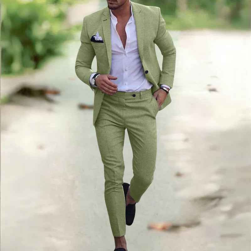 Men's Tailored Two-Piece Suit Green