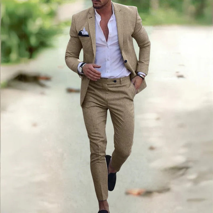 Men's Tailored Two-Piece Suit Khaki