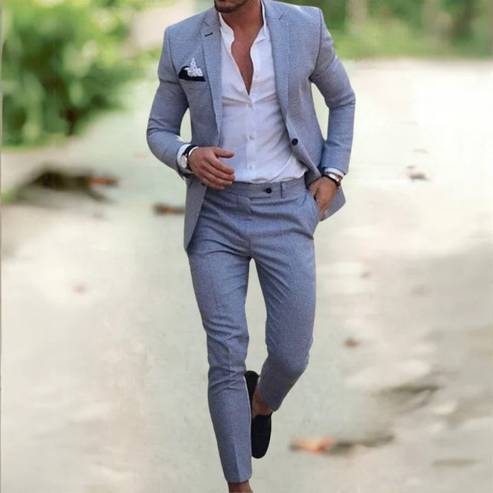 Men's Tailored Two-Piece Suit Gray