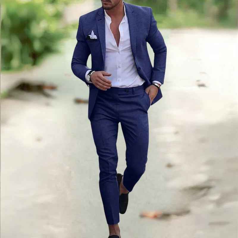 Men's Tailored Two-Piece Suit Dark blue