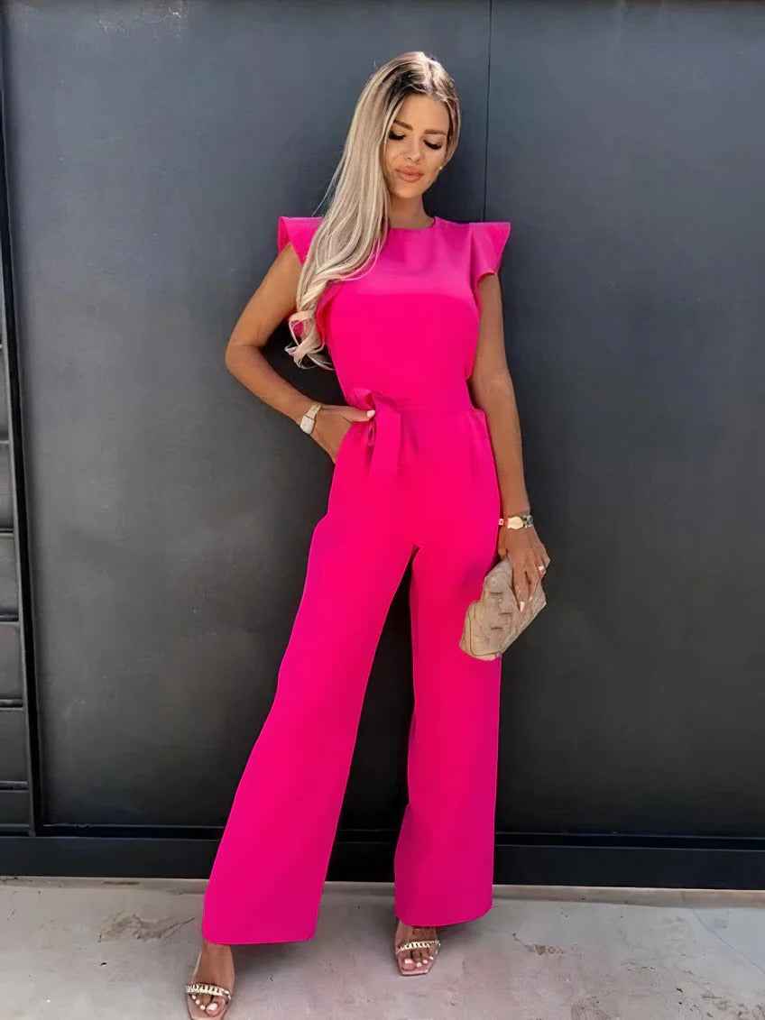 Women's Casual Short-Sleeve Jumpsuit