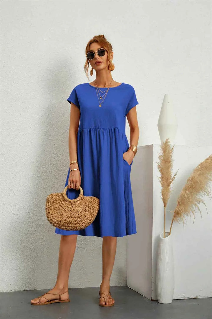 Kiara | Stylish Casual Pocket Dress for Everyday Comfort Blue