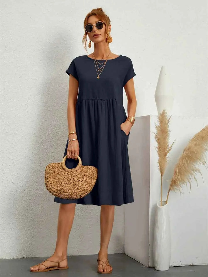 Kiara | Stylish Casual Pocket Dress for Everyday Comfort Navy