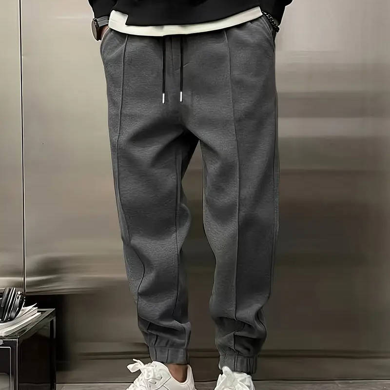 Men's Pleated Jogger Sweatpants Dark Gray