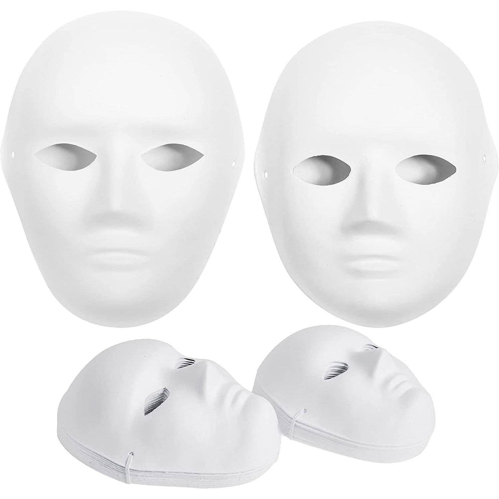 Halloween's 14 Pack Paper Mache Masks for Creative Projects and Events