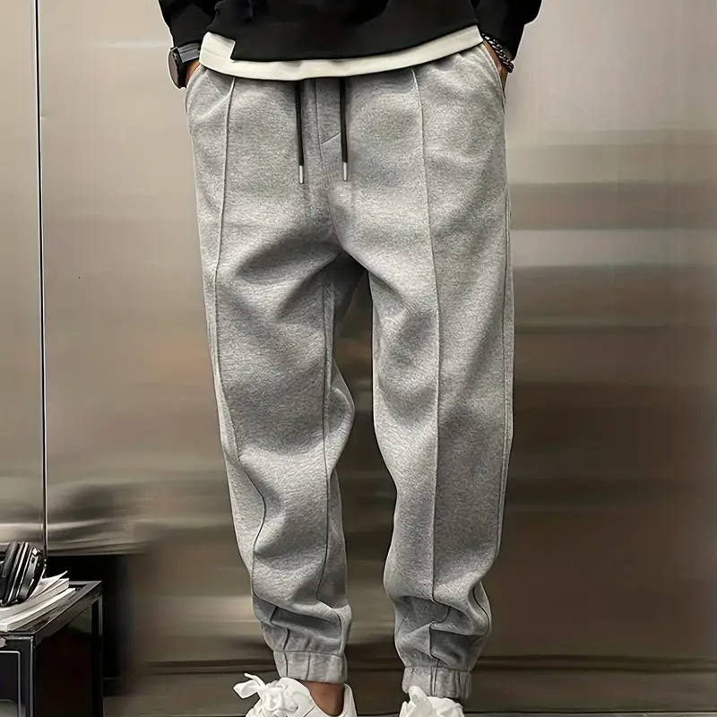 Men's Pleated Jogger Sweatpants Light Gray