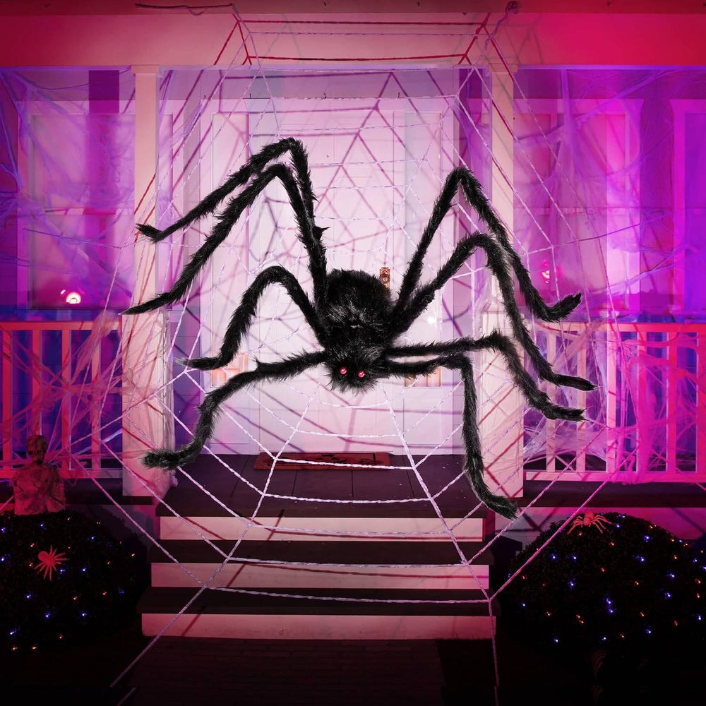 Halloween's 5 FT Giant Black Spider Decorations - 2 Pack for Parties