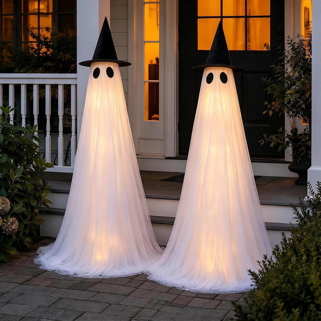 Halloween's 2 Pack 5 Ft Large Light Up Outdoor Ghost Decorations