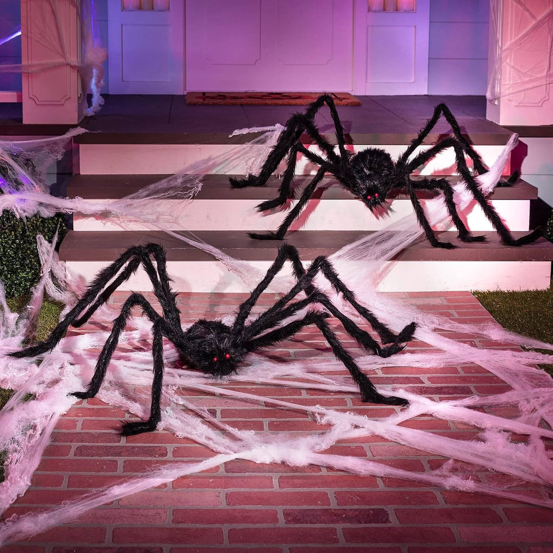 Halloween's 5 FT Giant Black Spider Decorations - 2 Pack for Parties