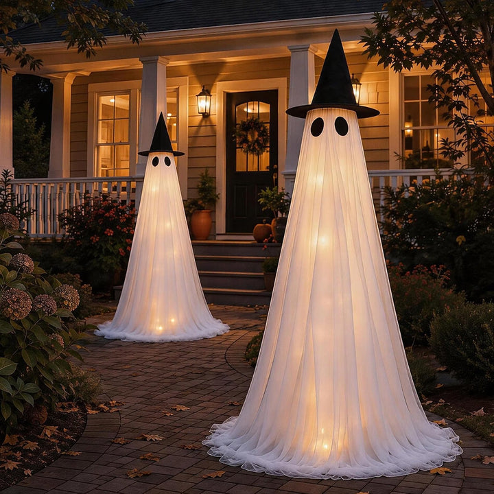 Halloween's 2 Pack 5 Ft Large Light Up Outdoor Ghost Decorations