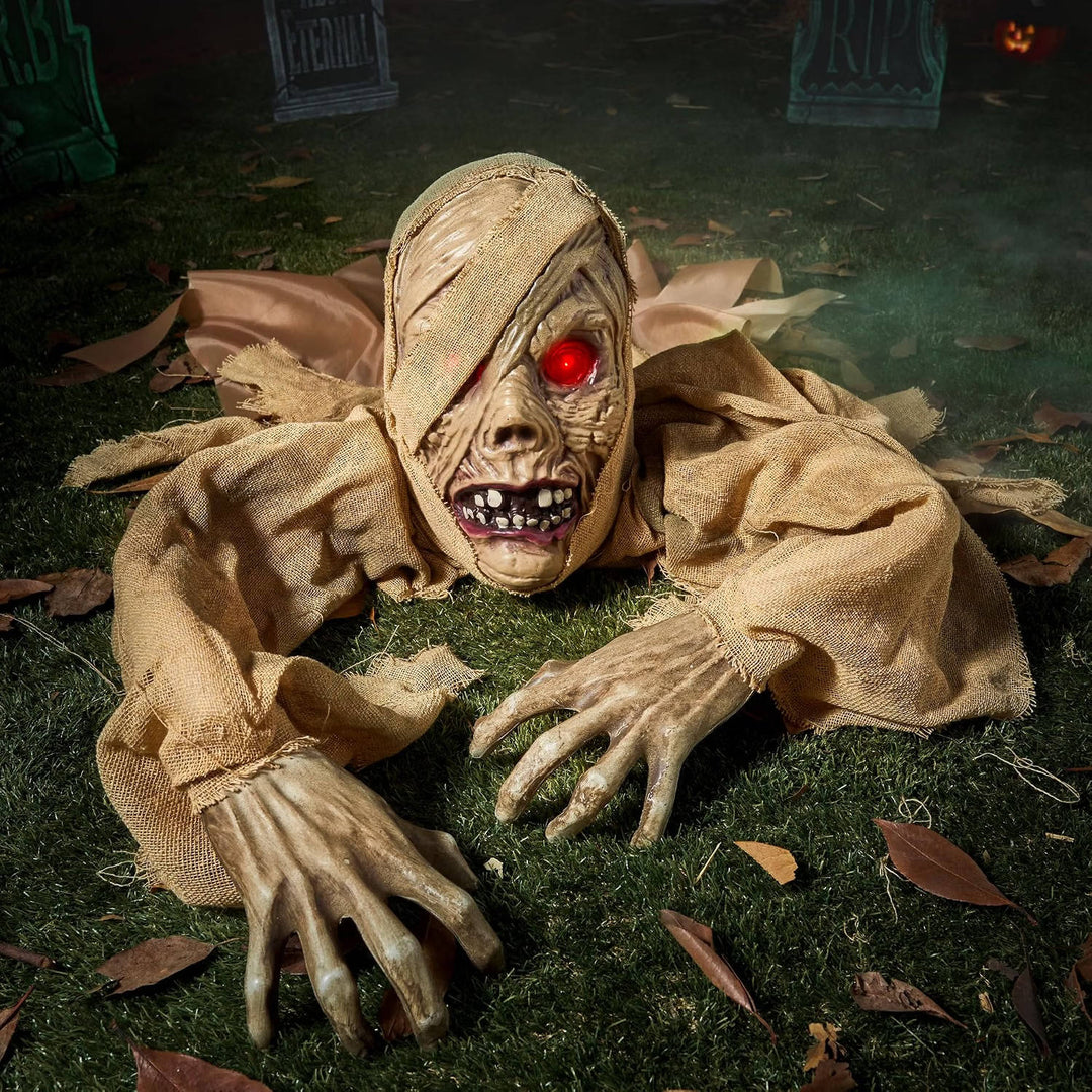 Halloween's Light-Up Zombie Groundbreaker with Creepy Sound & IR Sensor Brown