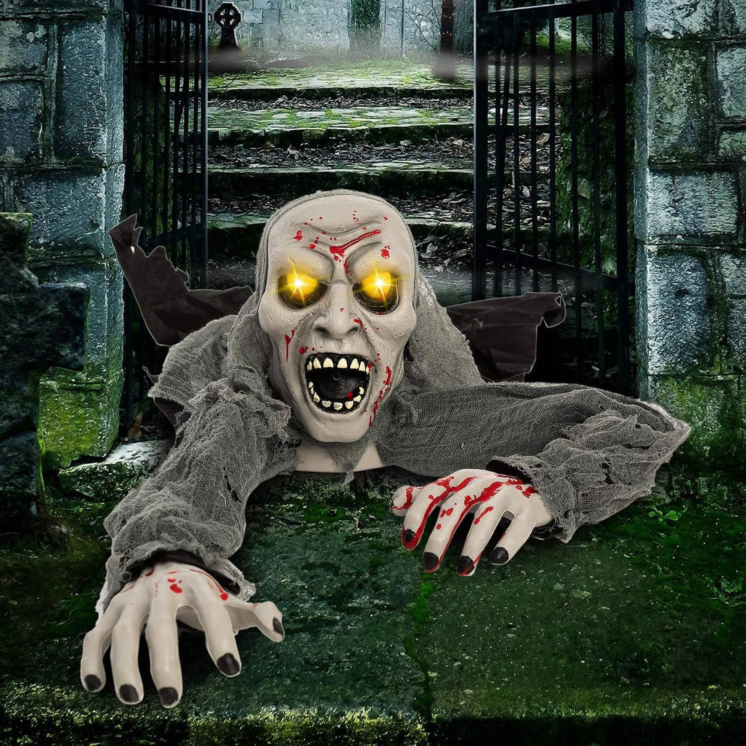 Halloween's Light-Up Zombie Groundbreaker with Creepy Sound & IR Sensor